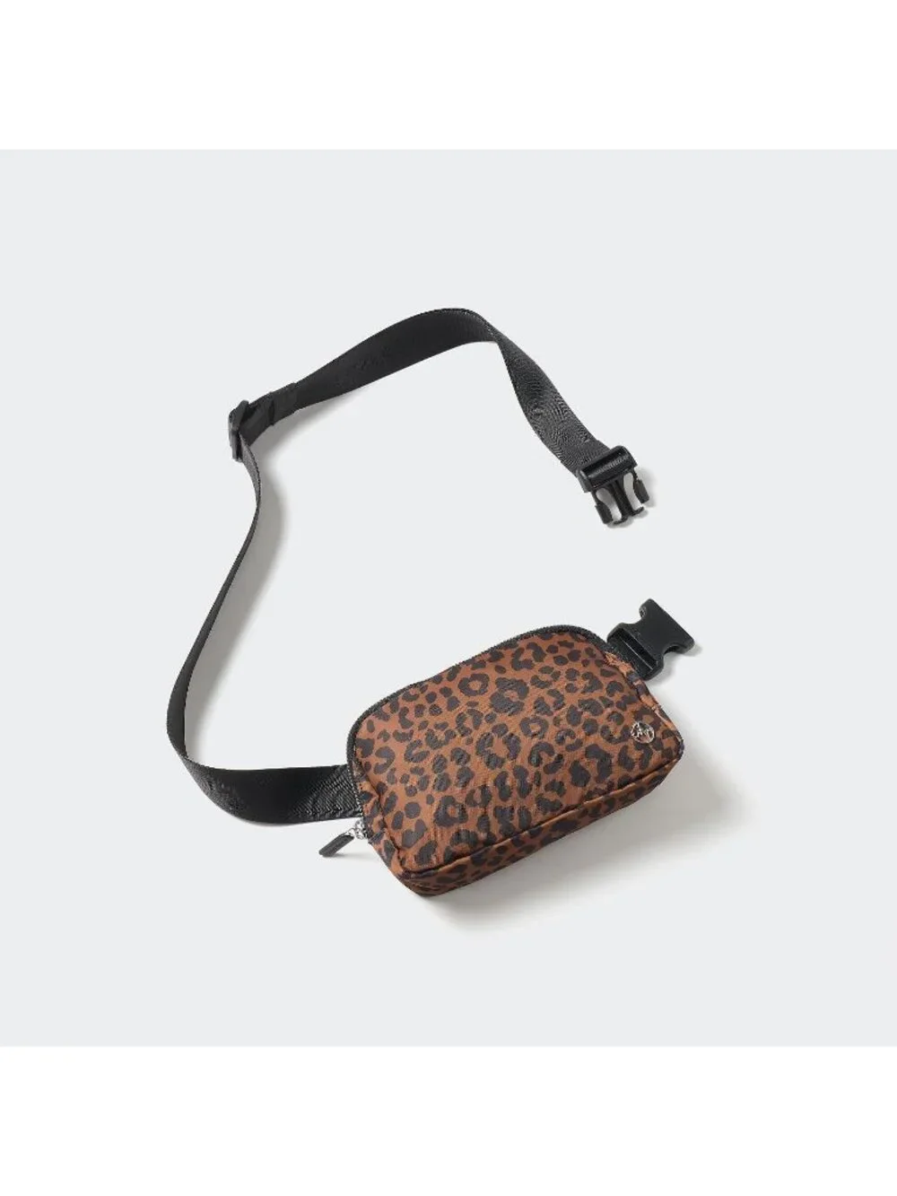 Men's Midnight Leopard Crossbody Belt Bag Wide Zipper Adjustable Strap 3-Pockets